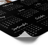 Poster Photo de famille 2025 moderne Calendrier noir (Coin)
