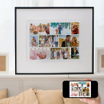 Poster Photo de famille Collage Masonry Style Blanc<br><div class="desc">Créez votre propre collage photo de style maçonnerie sur une affiche blanche, à laquelle vous pouvez ajouter un cadre si vous le souhaitez. Le modèle photo est configuré pour vous permettre d'afficher 9 de vos photos de famille préférées. Vos photos s'afficheront automatiquement dans une mise en page en maçonnerie, avec...</div>
