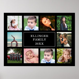 Poster Photo de Family Collage Black Custom