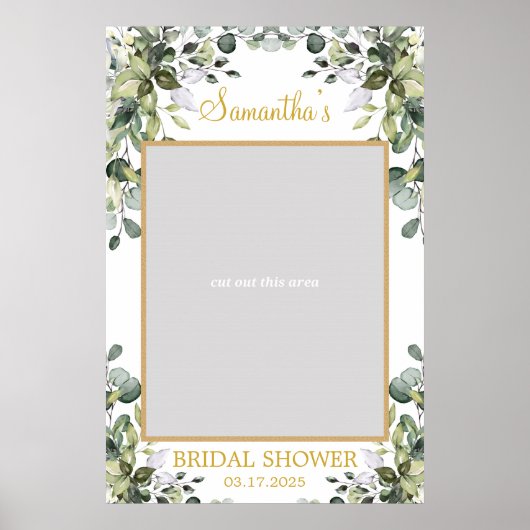 Poster Photo de feuillage de verdure luxuriante et d'or (Devant)