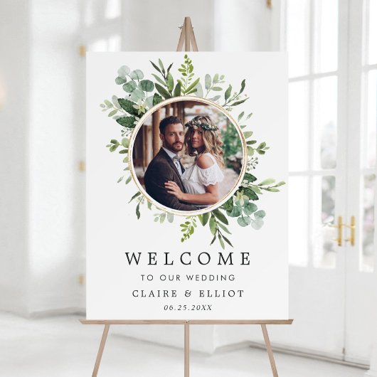 Poster Photo de feuillage vert d'eucalyptus pour mariage