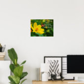 Poster Photo de flore de fleur jaune avec citation (Bureau à domicile)