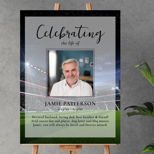 Poster Photo de funérailles célébrant la vie d'un fan de