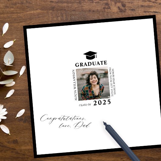 Poster Photo de graduation moderne autographe signatures 
