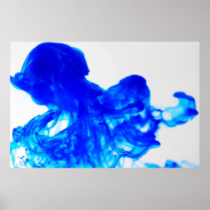 Poster photo de la chute d'encre bleue 51x34