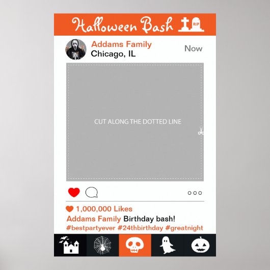 Poster photo de la fête de Halloween Bash Frame Pa (Devant)