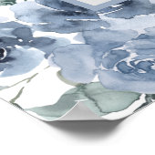 Poster photo de la Fête des mariées Florale bleu D (Coin)