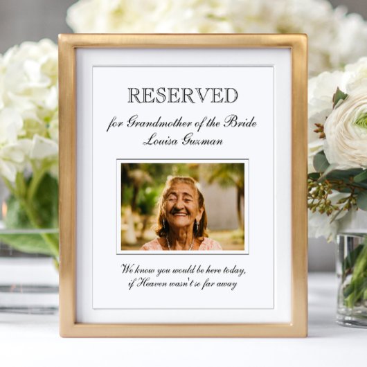 Poster Photo de la grand-mère de la mariée Mémorial de ma