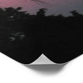 Poster Photo de la lune à travers les arbres (Coin)