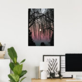 Poster Photo de la lune à travers les arbres (Bureau à domicile)
