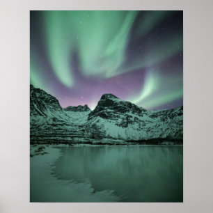 Poster Photo de la nature sur les lumières du Nord