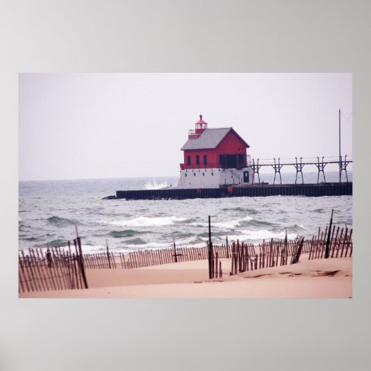 Poster Photo de la plage de Grand Haven (Devant)
