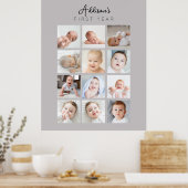 Poster photo de la première année du bébé Gris cha (Cuisine)