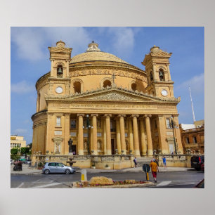 Poster Photo de la Rotunda de Mosta à Malte en Méditerran