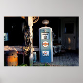 Poster Photo de la vieille pompe à essence (Devant)
