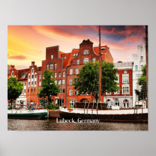 Poster Photo de la ville de Lubeck Allemagne