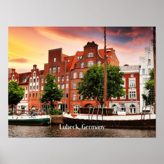 Poster Photo de la ville de Lubeck Allemagne (Devant)
