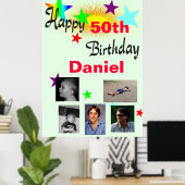 Poster photo de l'anniversaire (Bureau à domicile)