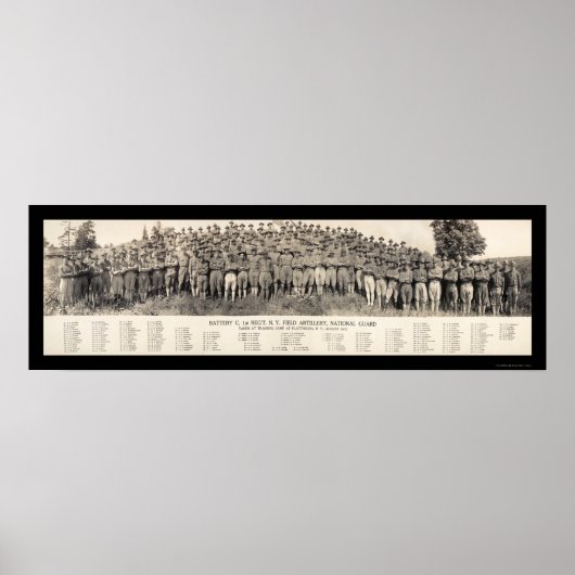 Poster Photo de l'artillerie de la NY de Plattsburgh 1916 (Devant)