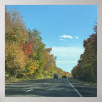 Poster photo de l'autoroute de l'automne