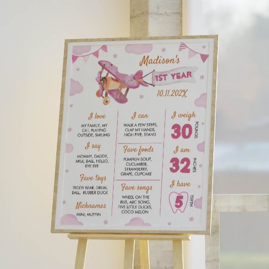 Poster photo de l'avion Premier anniversaire