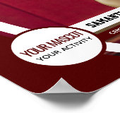 Poster photo de l'école à cadre courbé Maroon (Coin)