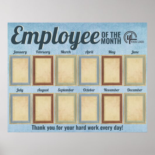 Poster Photo de l'employé du mois affichage de la reconna (Devant)