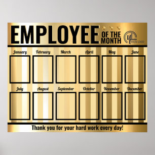 Poster Photo de l'employé du mois affichage de la reconna