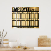 Poster Photo de l'employé du mois affichage de la reconna (Cuisine)