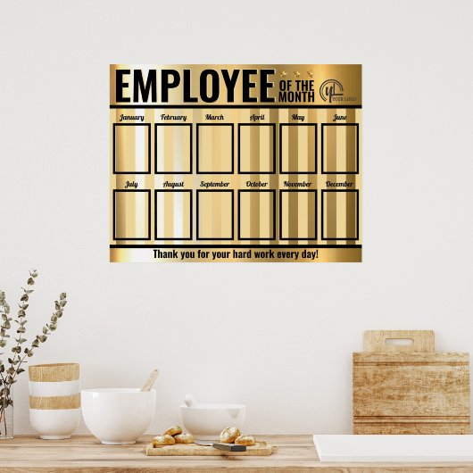 Poster Photo de l'employé du mois affichage de la reconna (Cuisine)