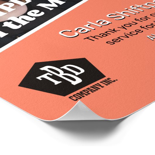 Poster Photo de l'employé du mois de reconnaissance (Coin)