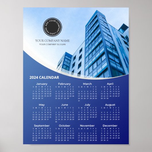 Poster Photo de l'entreprise et Logo Calendrier 2024 | Po (Devant)