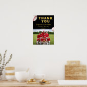 Poster Photo de l'équipe de nom d'entraîneur de baseball (Cuisine)