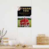 Poster Photo de l'équipe de nom d'entraîneur de baseball (Cuisine)