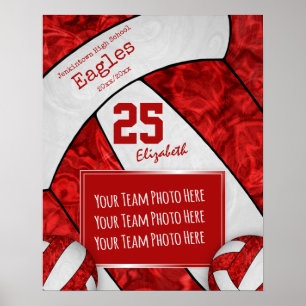 Poster photo de l'équipe de volley-ball blanc