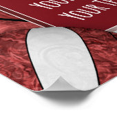 Poster photo de l'équipe de volley-ball blanc girly maron (Coin)