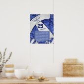 Poster photo de l'équipe de volley-ball bleu blanc (Cuisine)