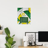 Poster photo de l'équipe de volley-ball des filles jaune  (Bureau à domicile)