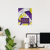 Poster photo de l'équipe de volley-ball des filles jaune  (Bureau à domicile)