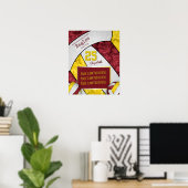 Poster photo de l'équipe de volley-ball des filles jaune (Bureau à domicile)