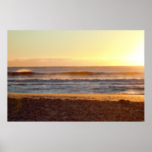 Poster Photo de lever de soleil sur la plage