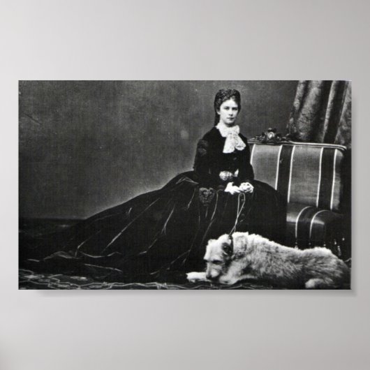 Poster Photo de l'impératrice Elisabeth d'Autriche avec c (Devant)