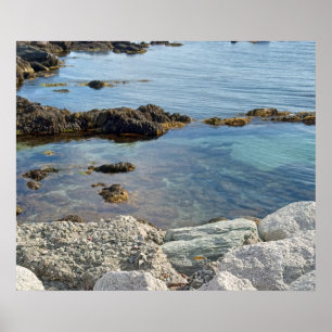 Poster Photo de l'océan Atlantique translucide à marée ba