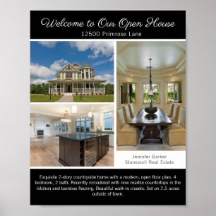 Poster Photo de maison de vente immobilière moderne noire