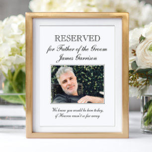 Poster Photo de mariage à la mémoire du père du marié
