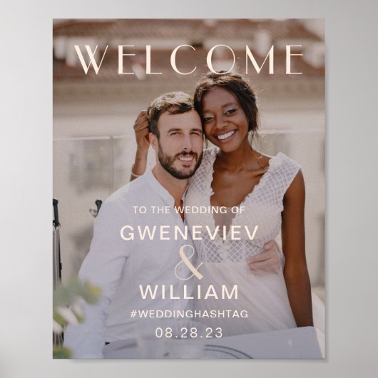Poster Photo de mariage Bienvenue Typographie (Devant)
