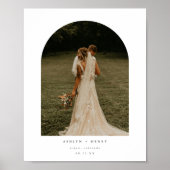Poster Photo de mariage de couple à l'arche minimal moder (Devant)