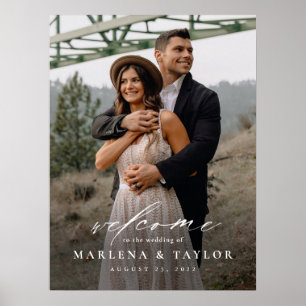 Poster Photo de mariage élégant avec calligraphie de bien