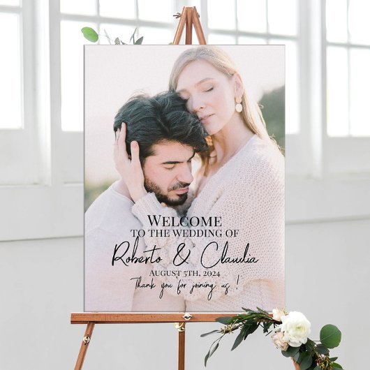 Poster Photo de mariage élégante de bienvenue