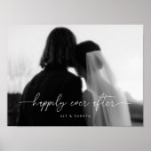 Poster Photo de mariage minimal noir et blanc pour annive (Devant)